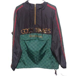 Victorious "GOOD TIMES"  Windbreaker Hooded Jacket w/ Front Pocket Men's Size S